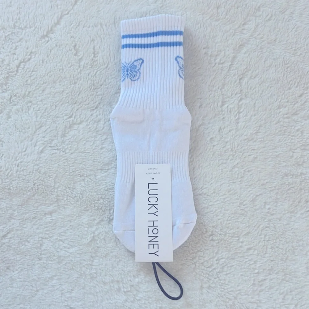 Lucky Honey The Emmie Butterfly Grip Socks NWT - Picture 4 of 7